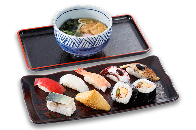 寿司盛り合わせ(うどん)